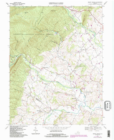 United States Geological Survey Briery Branch, VA (1967, 24000-Scale) digital map
