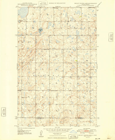 United States Geological Survey Bright Water Lake, ND (1948, 24000-Scale) digital map