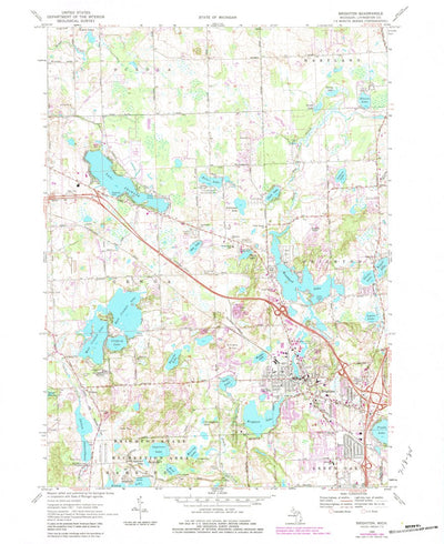 United States Geological Survey Brighton, MI (1968, 24000-Scale) digital map