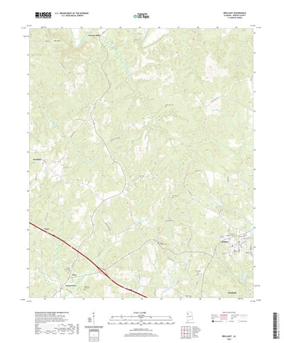United States Geological Survey Brilliant, AL (2020, 24000-Scale) digital map
