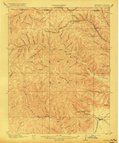United States Geological Survey Brilliant, NM-CO (1915, 62500-Scale) digital map