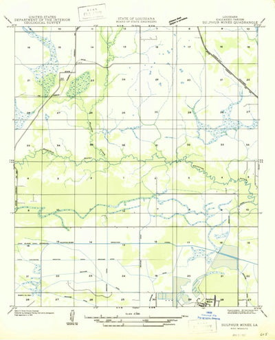 United States Geological Survey Brimstone, LA (1947, 31680-Scale) digital map