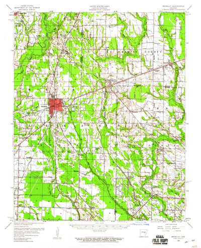 United States Geological Survey Brinkley, AR (1958, 62500-Scale) digital map