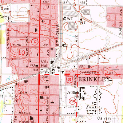 United States Geological Survey Brinkley, AR (1971, 24000-Scale) digital map