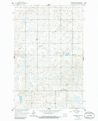 United States Geological Survey Brinsmade SW, ND (1958, 24000-Scale) digital map