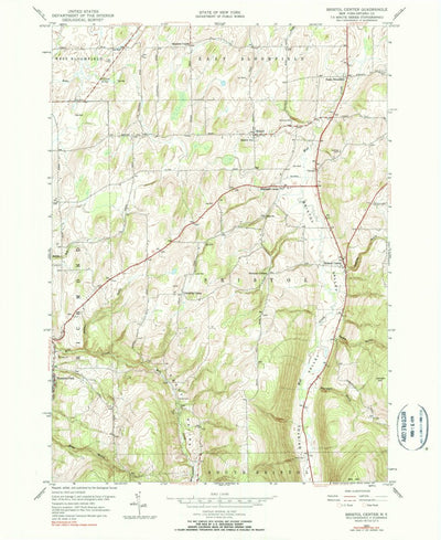 United States Geological Survey Bristol Center, NY (1951, 24000-Scale) digital map