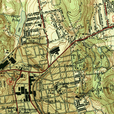 United States Geological Survey Bristol, CT (1946, 31680-Scale) digital map