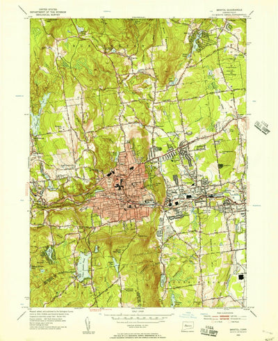 United States Geological Survey Bristol, CT (1953, 24000-Scale) digital map