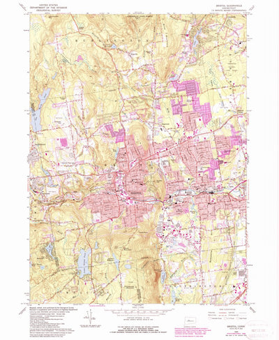 United States Geological Survey Bristol, CT (1966, 24000-Scale) digital map