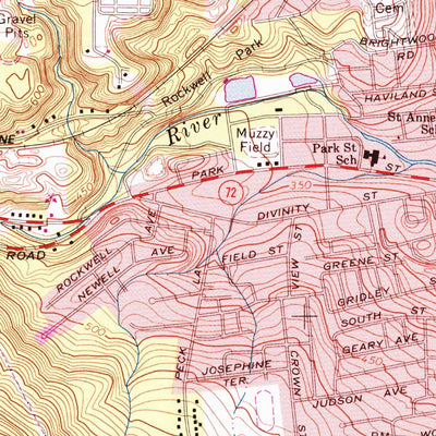 United States Geological Survey Bristol, CT (1966, 24000-Scale) digital map