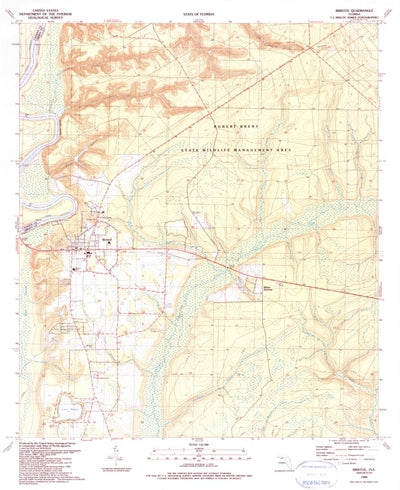 United States Geological Survey Bristol, FL (1990, 24000-Scale) digital map