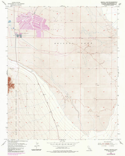 United States Geological Survey Bristol Lake NW, CA (1954, 24000-Scale) digital map