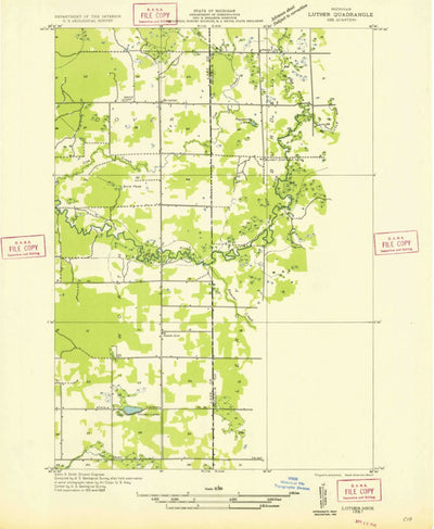 United States Geological Survey Bristol, MI (1933, 31680-Scale) digital map