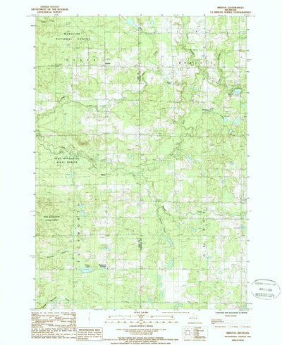 United States Geological Survey Bristol, MI (1987, 24000-Scale) digital map