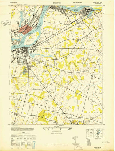 United States Geological Survey Bristol, PA-NJ (1947, 24000-Scale) digital map
