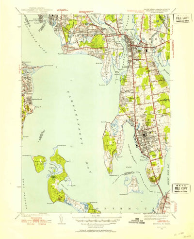 United States Geological Survey Bristol, RI-MA (1939, 31680-Scale) digital map