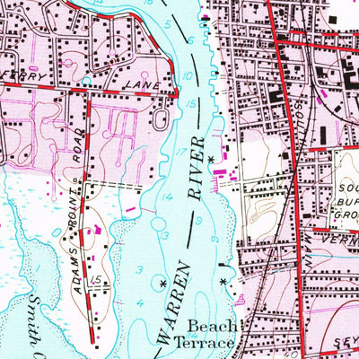 United States Geological Survey Bristol, RI-MA (1955, 24000-Scale) digital map