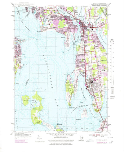 United States Geological Survey Bristol, RI-MA (1955, 25000-Scale) digital map