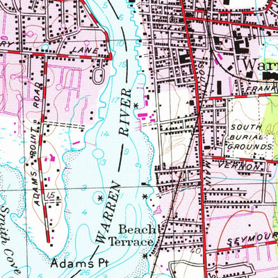 United States Geological Survey Bristol, RI-MA (1955, 25000-Scale) digital map