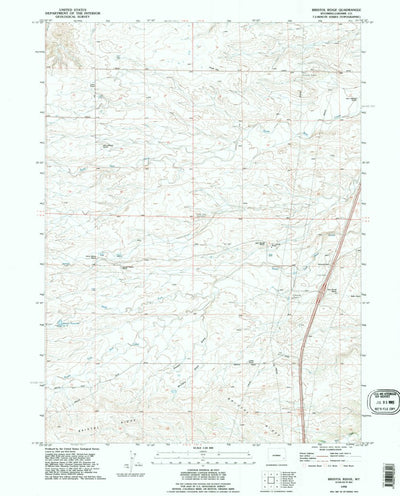 United States Geological Survey Bristol Ridge, WY (1990, 24000-Scale) digital map
