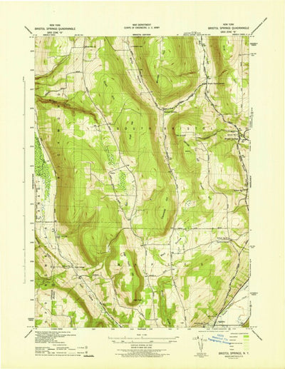 United States Geological Survey Bristol Springs, NY (1942, 31680-Scale) digital map