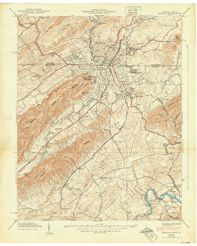 United States Geological Survey Bristol, TN-VA (1938, 24000-Scale) digital map