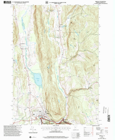 United States Geological Survey Bristol, VT (1997, 24000-Scale) digital map