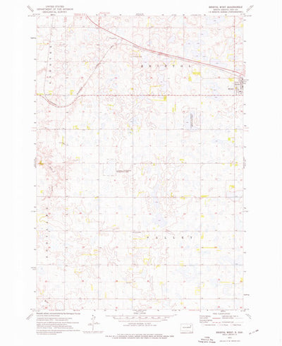 United States Geological Survey Bristol West, SD (1973, 24000-Scale) digital map