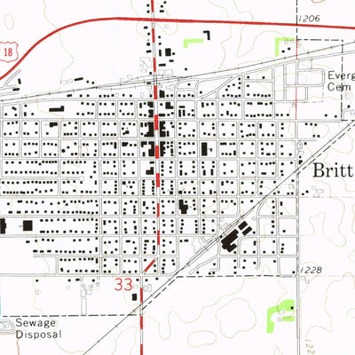 United States Geological Survey Britt, IA (1972, 24000-Scale) digital map