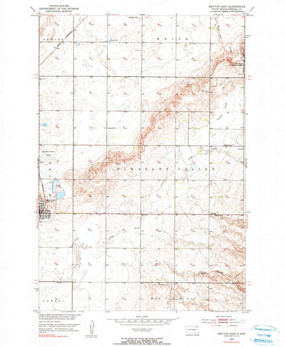 United States Geological Survey Britton East, SD (1953, 24000-Scale) digital map