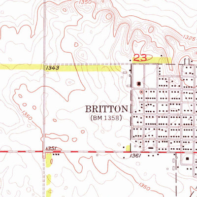 United States Geological Survey Britton West, SD (1956, 24000-Scale) digital map