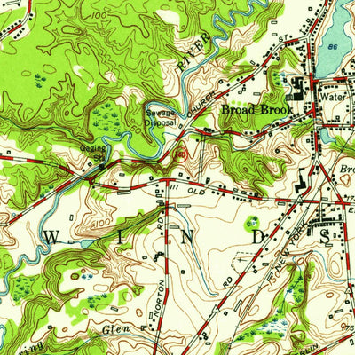 United States Geological Survey Broad Brook, CT (1953, 31680-Scale) digital map