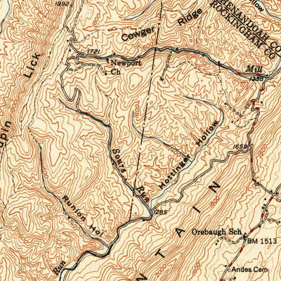 United States Geological Survey Broadway, VA (1950, 62500-Scale) digital map