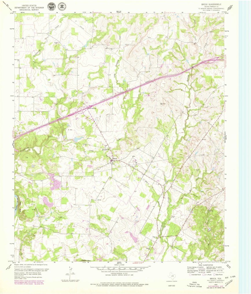 Brock, TX (1959, 24000-Scale) Map by United States Geological Survey ...