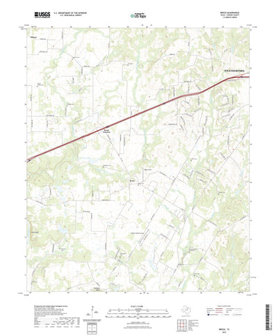 United States Geological Survey Brock, TX (2022, 24000-Scale) digital map