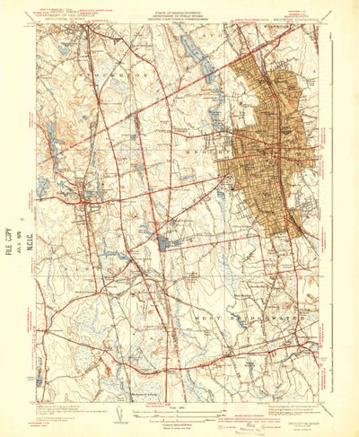 United States Geological Survey Brockton, MA (1941, 31680-Scale) digital map