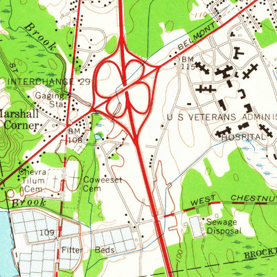 United States Geological Survey Brockton, MA (1963, 24000-Scale) digital map