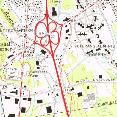 United States Geological Survey Brockton, MA (1975, 24000-Scale) digital map