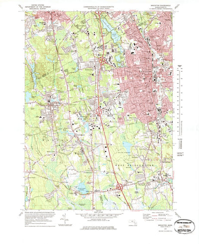 United States Geological Survey Brockton, MA (1975, 25000-Scale) digital map