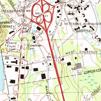United States Geological Survey Brockton, MA (1975, 25000-Scale) digital map