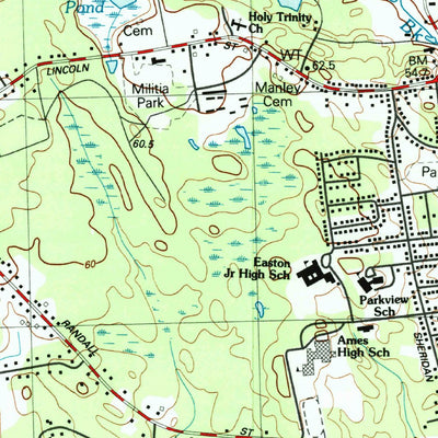 United States Geological Survey Brockton, MA (1987, 25000-Scale) digital map