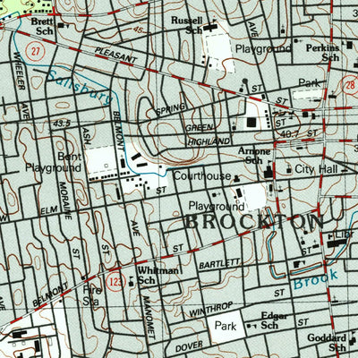 United States Geological Survey Brockton, MA (1987, 25000-Scale) digital map