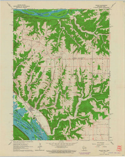 United States Geological Survey Brodtville, WI-IA (1962, 24000-Scale) digital map