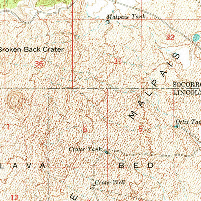 United States Geological Survey Broken Back Crater, NM (1948, 62500-Scale) digital map