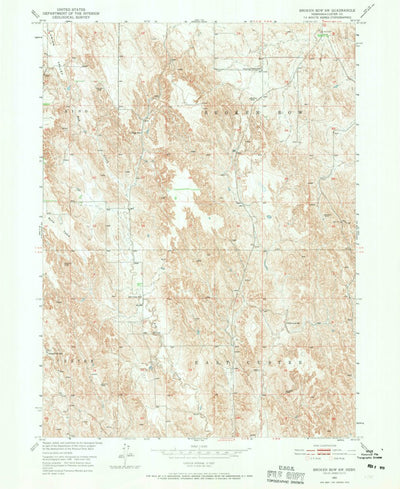 United States Geological Survey Broken Bow SW, NE (1951, 24000-Scale) digital map