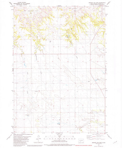 United States Geological Survey Broken Leg Dam, SD (1981, 24000-Scale) digital map