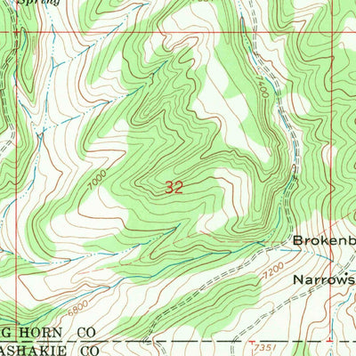 United States Geological Survey Brokenback Narrows, WY (1967, 24000-Scale) digital map
