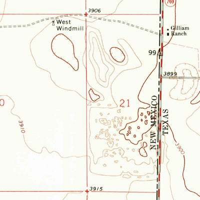 United States Geological Survey Bronco NE, NM-TX (1970, 24000-Scale) digital map