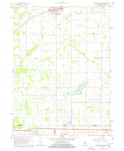 United States Geological Survey Bronson South, MI-IN (1960, 24000-Scale) digital map