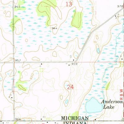 United States Geological Survey Bronson South, MI-IN (1960, 24000-Scale) digital map